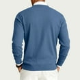 thumbnail image 4 of CharmCyan Men's Round Neck Long Sleeve Ribbed Knit Pullover Blue L, 4 of 7