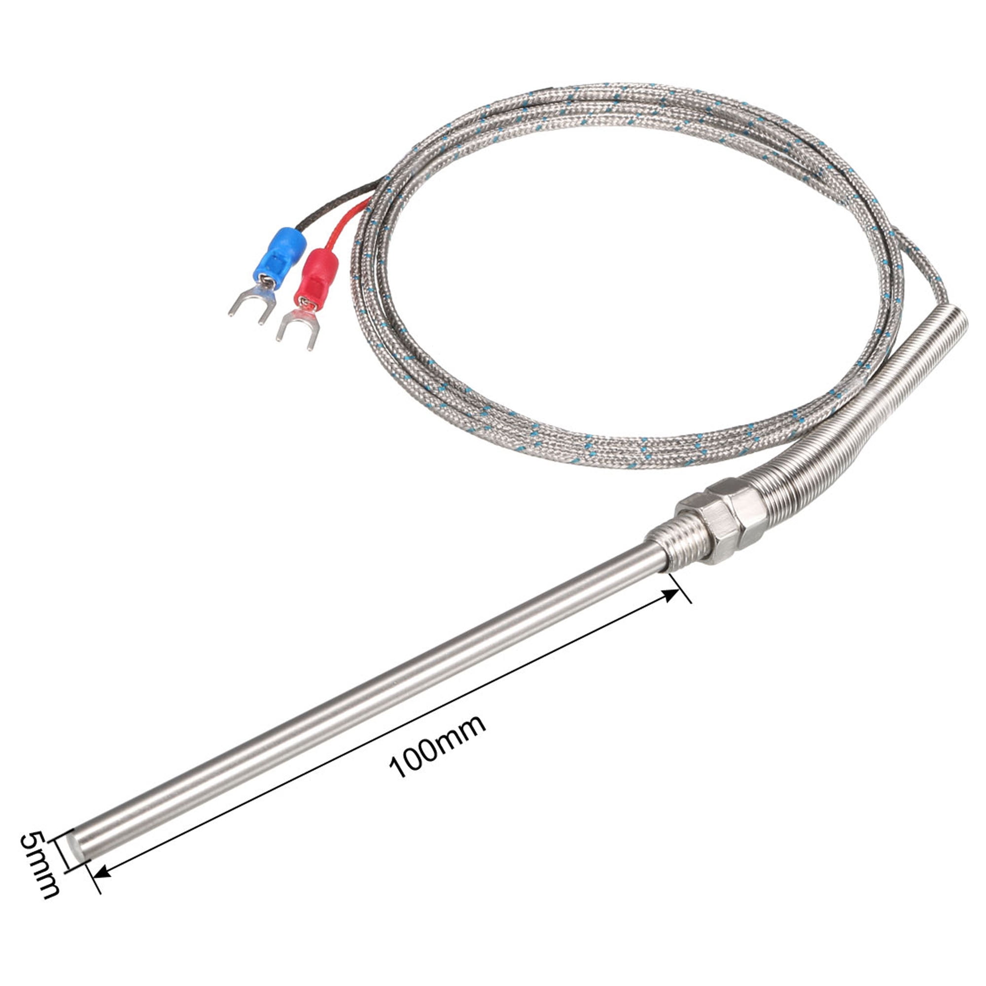K Type Thermocouple Spring Type Temperature Sensor Probe 1.5M Cable