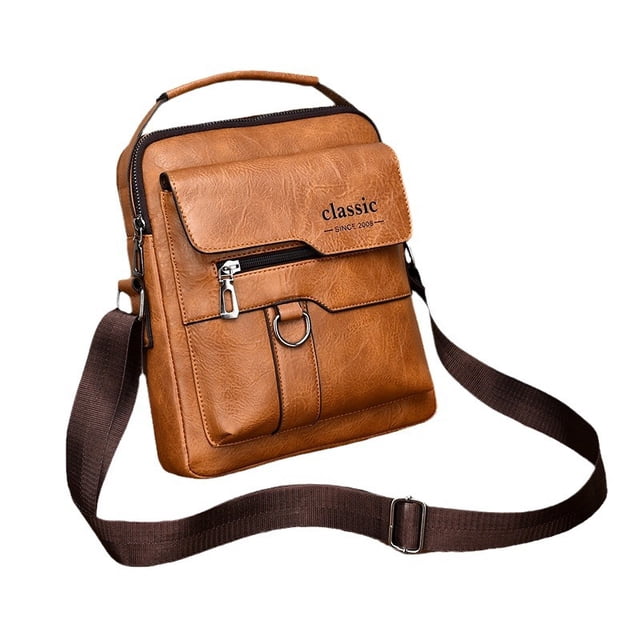 Bandolera de piel para hombre, impermeable, 390 g, 21 x 5 x 24 cm