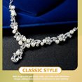 thumbnail image 4 of Miangastore 1 Set Rhinestone Jewellery Set Elegant Necklace Earrings Silver for Bride, 4 of 8
