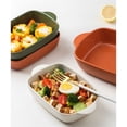 thumbnail image 3 of Cheese Baked Rice Baking Pan Oven Special Utensils Ceramic Bowl Rectangular Double Ear Microwave Plate, 3 of 6