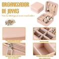 thumbnail image 3 of 22 Pcs Organizadora de Joyero de Viaje, 10x10cm Alajeros Joyeria Mujer, Alhajero de Viaje de PU, Mini Joyeros Organizadores Portátil para Anillos, Pendientes, Collares y Brazaletes (Rosa), 3 of 7