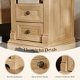 thumbnail image 6 of KeyWhat Farmhouse 2-Drawer Nightstand with Charging Station, 18" Wooden End Table for Bedroom, Living Room, Natural Oak, 6 of 7