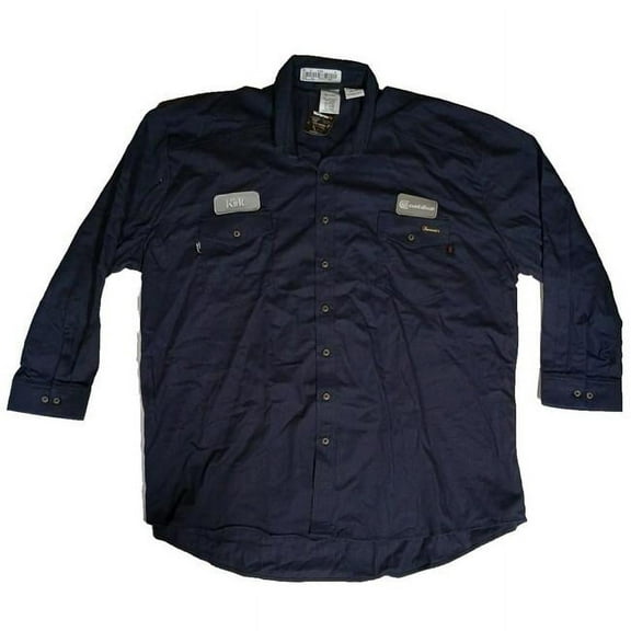 Workrite FR 2987NB-XLN-5XL 7 oz Ultra Soft AC Long Sleeve Utility Shirt, Navy Blue - 5XL - Extra Long