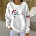 thumbnail image 1 of White Women's A True Patriot Printed Sweatshirts With Pocket American Flag Shirt, 1 of 5