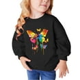 thumbnail image 2 of Bnwani Long Sleeve Toddler Shirts Plain Black Winter Fall Hoodless Printed Tops 3-4t, 2 of 4