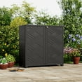 thumbnail image 2 of Space-Saving Outdoor Storage Unit - 3-Shelf Weatherproof Cabinet with Modern Geometric Doors (Contains one shelf)​ - Black, 2 of 7