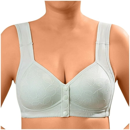 Black of Friday Deals!Clearance Staron Front Close Bras for Women No Underwire Bras Front Closure Wireless Bra Comfortable Bra Soft Strap Solid Color Bras