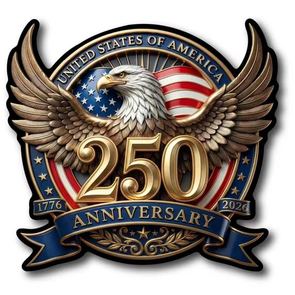 America 250th Anniversary Car Decal Sticker - 1776-2026 Patriot Eagle Statue of Liberty Vinyl Bumper Window Decal for Car Truck Laptop - US Independence Day 250 Years USA Commemorative Sticker 2-Pack