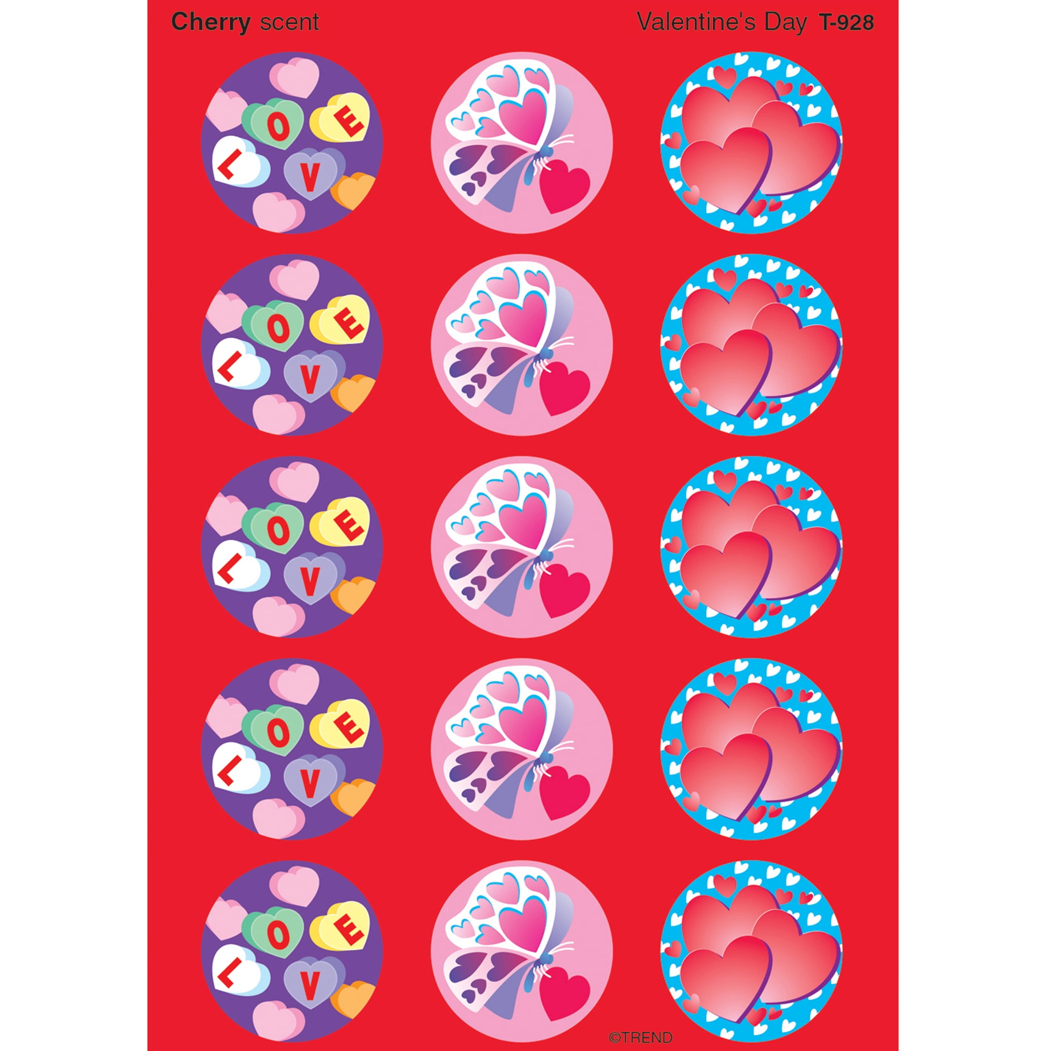 TREND Valentine's Day/Cherry Stinky Stickers, 60 Per Pack, 6 Packs