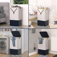 thumbnail image 3 of Clothes laundry hamper with lid, 100L large dirty laundry hampers with Collapsible and Removable Bag,Tall laundry basket for for Bedroom, Laundry Room, Bathroom, Dorm, 3 of 7