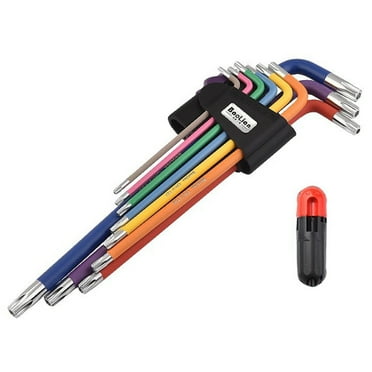 9pcs Multicolor L Wrench Set Torx Key Set Star Wrench Long Arm Chrome Vanadium Steel Industrial Grade Torx Wrench Allen Key