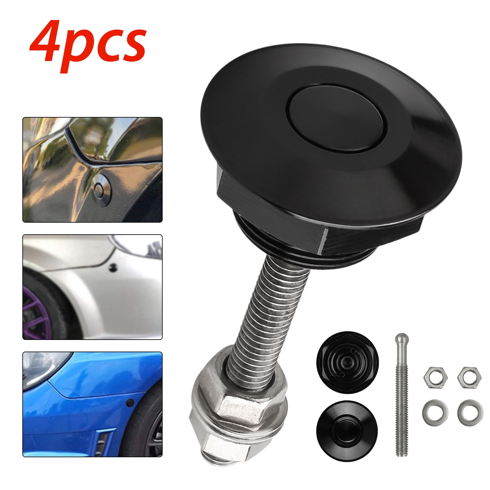 4pcs 1.25inches Quick Release Push Hood Latch Button, EEEkit Car Pin