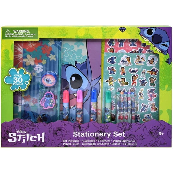 Stitch Over 30pc Stationery Set in Box, school, girls, kids