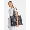 thumbnail image 5 of No Boundaries Women's Quilted Tote Bag, Black Ditsy/Stripe, 5 of 6