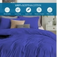 thumbnail image 3 of Royal-Blue California King ( 104" x 98" )Size 100% Cotton Duvet Cover, 800 Thread Count, Stripe Pattern, 1-Piece Comforter Cover with Zipper Closure – Hotel Quality, All-Season, 3 of 5