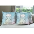 thumbnail image 6 of Ambesonne Saying Throw Pillow Cover 4 Pack, Listen Falling Rain Rhyme, 18", Multicolor, 6 of 7