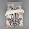 thumbnail image 2 of Ambesonne Hamsa Bedding Set 3 Pcs, Mystic Mandala Eastern, Twin, Brown and Cream, 2 of 3