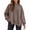 Brown, variant on Women's Outside Seam Knit Sweater, 50% Viscose 30% Polyamide 20% Polyester Oversized Crew Neck Tunic with Side Splits and Long Sleeves