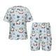 thumbnail image 1 of Balery Swimming Shark Conjunto de Pijama Infantil de Manga Corta con Estampado – Ropa de Dormir de Algodón Suave-4X-Large, 1 of 6