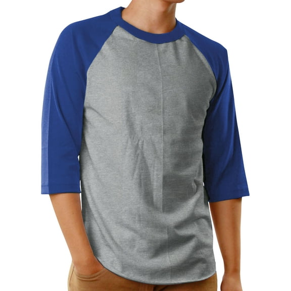 Men's Raglan 3/4 Sleeves Baseball T-Shirt Casual Cotton Jersey S-3XL