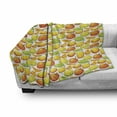 thumbnail image 2 of Mango Soft Flannel Fleece Throw Blanket, Tropical Fruits Scattered Graphic Image on a Plain Background, Cozy Plush for Indoor and Outdoor Use, 50" x 60", Orange Lime Green White, by Ambesonne, 2 of 5