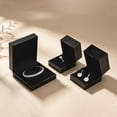 thumbnail image 4 of Oirlv 2.36" Black PU Leather Ring Bearer Box, Wedding Ring Box for Engagement & Proposal, 4 of 10
