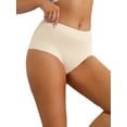 thumbnail image 4 of INSPIRE CHIC Women's Mid-Waisted Full Coverage Briefs Classic Cotton Underwear S Beige, 4 of 4