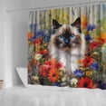 thumbnail image 4 of Welcome Spring Summer Ragdoll Portrait Flower Blue Sky Shower Curtain Cat Lover Kitten Owner Gifts Idea Waterproof Bathroom Bathtub Curtain - 12001, 4 of 5