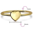 thumbnail image 4 of Bling Jewelry Womens Tiny Minimalist Silver Ring with Heart Shape Initial Monogram Gold Plated Sterling, 4 of 4