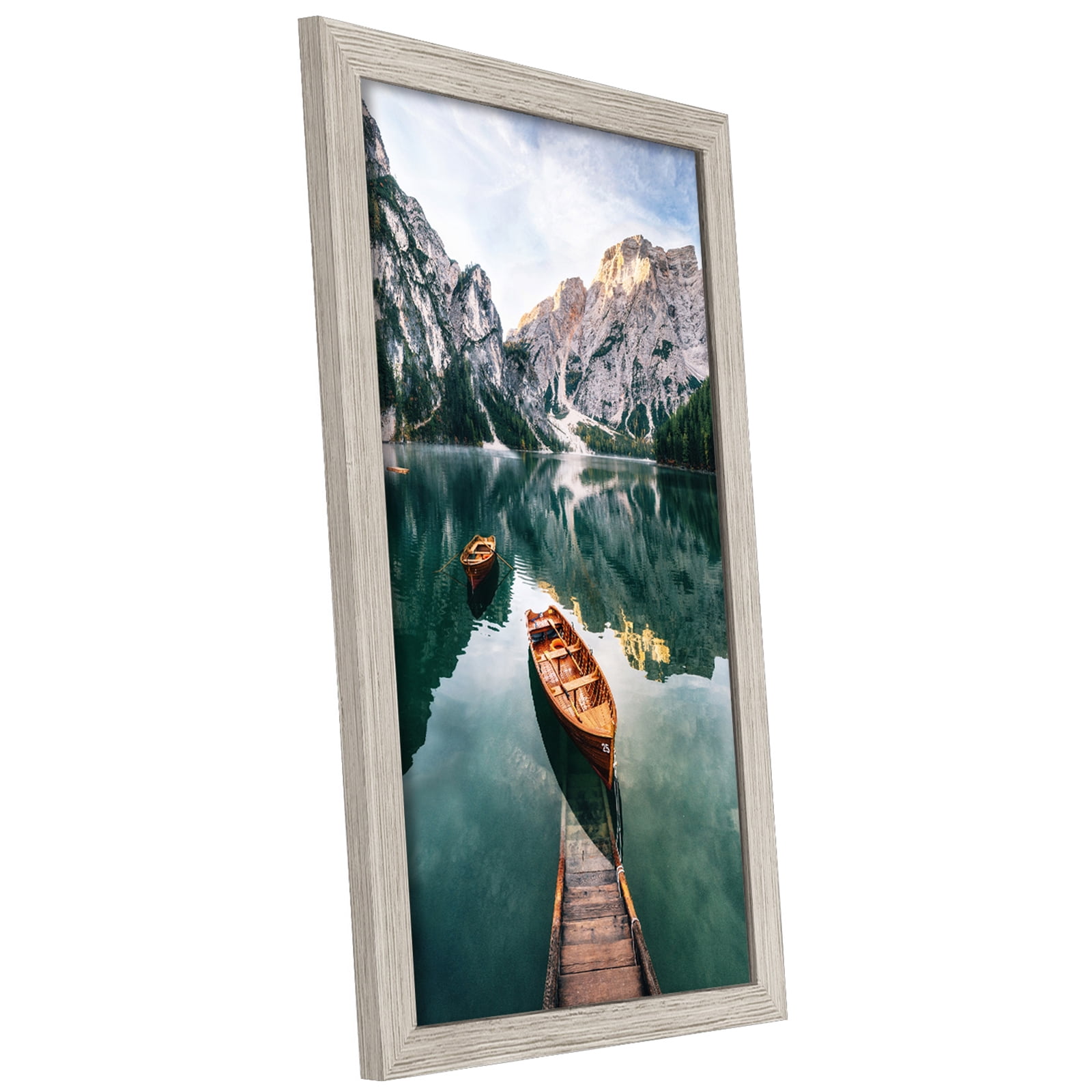 Americanflat 12x18 Picture Frame, MDF wood and shatter-resistant glass, portrait and landscape display, Driftwood