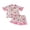 Pink, variant on RUINIXCW Kids Toddler Baby Girls Silk Satin Back to School Pajamas Set Summer PJS Set Sleepwear Bow Pencil Printed Short Sleeve Button Down Shirt and Ruffle Shorts Set Homewear Loungewear 3-9 Years