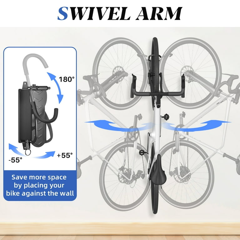 Swivel Wall Mount Bike Rack with No-Scratch Protection photo 2