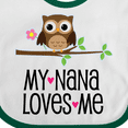 thumbnail image 4 of Inktastic My Nana Loves Me Owl Girls Baby Bib, 4 of 4