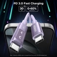 thumbnail image 3 of Cable USB C a USB C UGREEN Uno, carga rápida de 100 W, 2 m, morado, 3 of 8