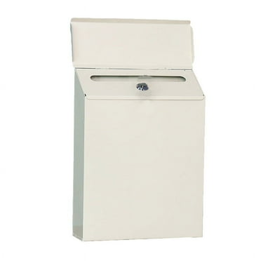 Office Wall Mount Mailbox, Medium, Black, Metal, Locking, Key Drop Box, Weatherproof