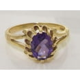 thumbnail image 5 of LBG British Made Stunning 10k Yellow Gold Natural Amethyst Womens Anniversary Ring - 33 size options - Size 8.5, 5 of 6