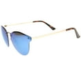 thumbnail image 3 of sunglassLA - Womens Fashion Iridescent Lens Rimless Metal Temple Cat Eye Sunglasses - 55mm, 3 of 4