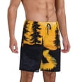 thumbnail image 2 of Sikiie Sunset River Pine Trees Mens Pajama Shorts, Lounge Pant, Men's shorts，Sleep Pj Shorts for Men-3X-Large, 2 of 6