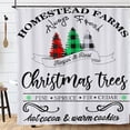 thumbnail image 2 of Christmas Shower Curtain Set Buffalo Plaid Shower Curtain Merry Xmas Vintage Christmas Tree Shower Curtain with Hooks 72"x72", 2 of 7
