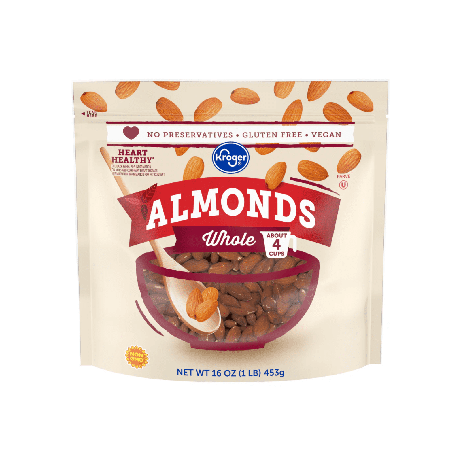 KG Whole Almonds 16 oz , 2 Pack + Bonus