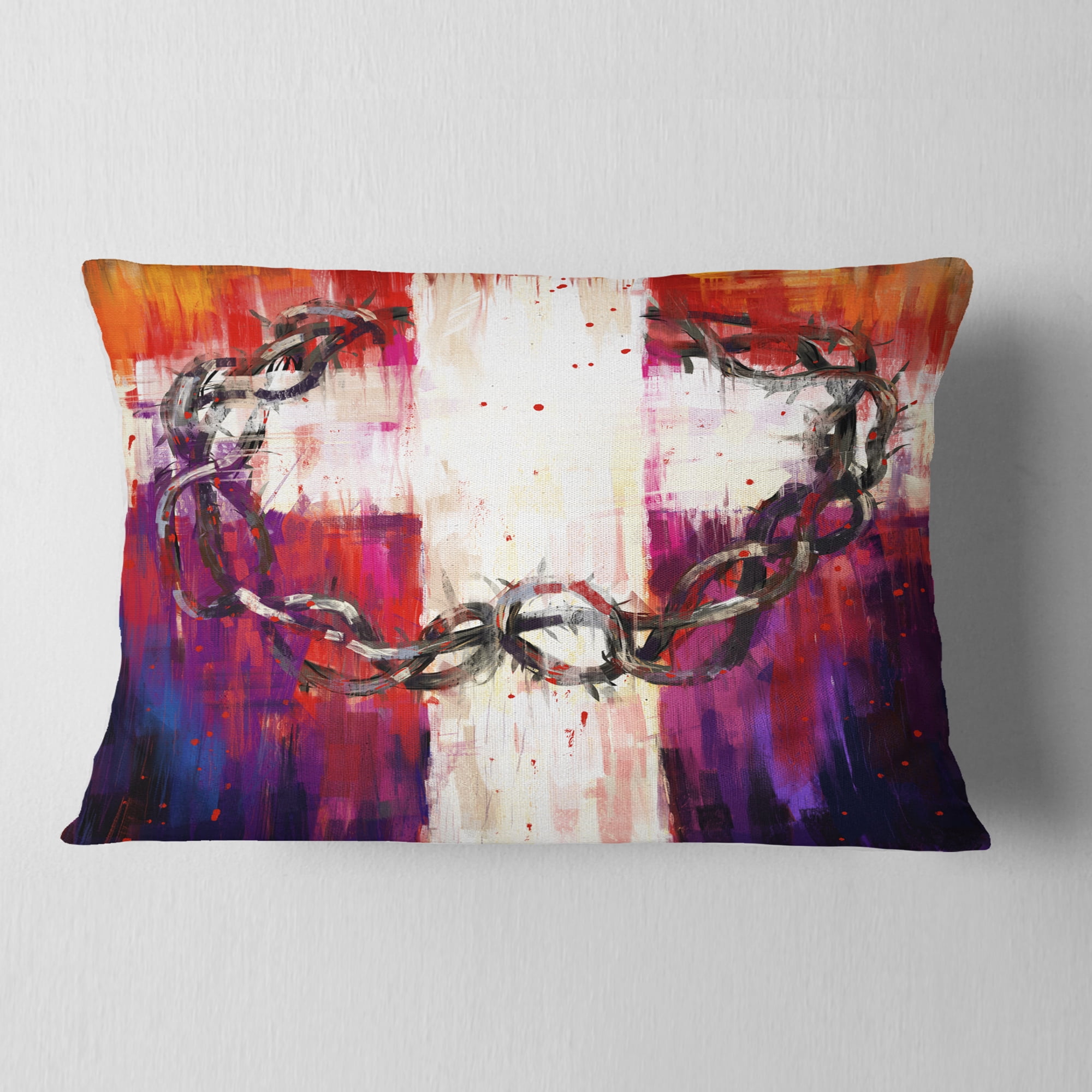 Designart Crown of Thorns - Abstract Throw Pillow - 12x20