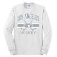 thumbnail image 2 of Wild Bobby City of Los Angeles Hockey Fantasy Fan Sports Men's Long Sleeve Shirt, White, Small, 2 of 5