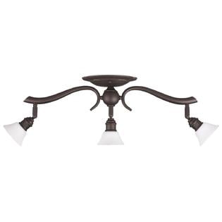 3 Bulb Wall Mount Light - Oil Rubbed Bronze 3 Bulb Wall Mount Track Light Fixture with Frosted Opal Glass