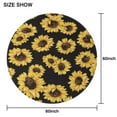 thumbnail image 6 of Round Waterproof Tablecloth Sunflower Pattern Black Background Reusable Indoor/Outdoor Durable Table Cover for Kitchen and Dining Room 60 Inch X 60 Inch, 6 of 6