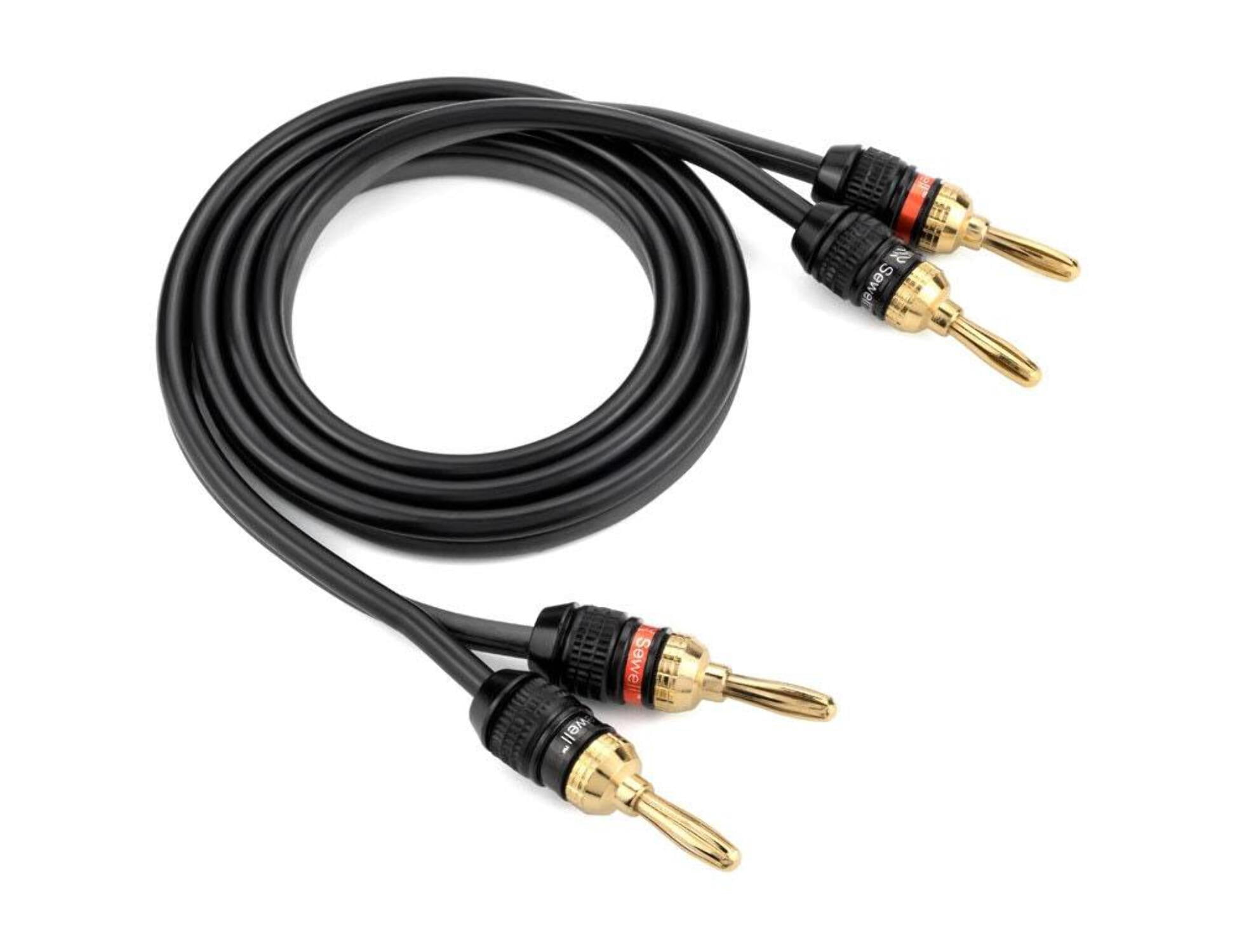 Sewell Deadbolt Speaker Wire with Banana Plugs, 12 AWG