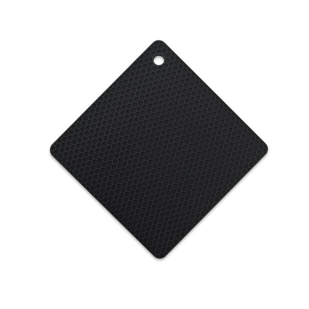 Cateissary Tapete de con aislamiento térmico, plato, almohadilla para olla, posavasos cuadrado, mantel Individual antideslizante, Protector de Mostrada Negro Cateissary HA067180-14