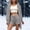Grey, variant on DuoJiaJ Soft Flannel Pajama Long Sleeve Crop Top And Shorts Cozy Loungewear Three Piece Sleepwear Outfit For Home Relaxation Comfort Pajamas For Women Blue L