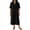 *Black, variant on Women's Cotton-Linen Short Sleeve Shirt Dress,Ladies Collared Half Button Midi Dresses,Summer Baggy Beach Vacation Dresses for Women,Army Green,S-2XL