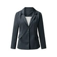 thumbnail image 4 of Avamo Ladies Cardigan Jacket Shawl Neck Blazers Solid Color Business Jackets Women Casual Blazer Office Outwear Dark Gray XL, 4 of 7